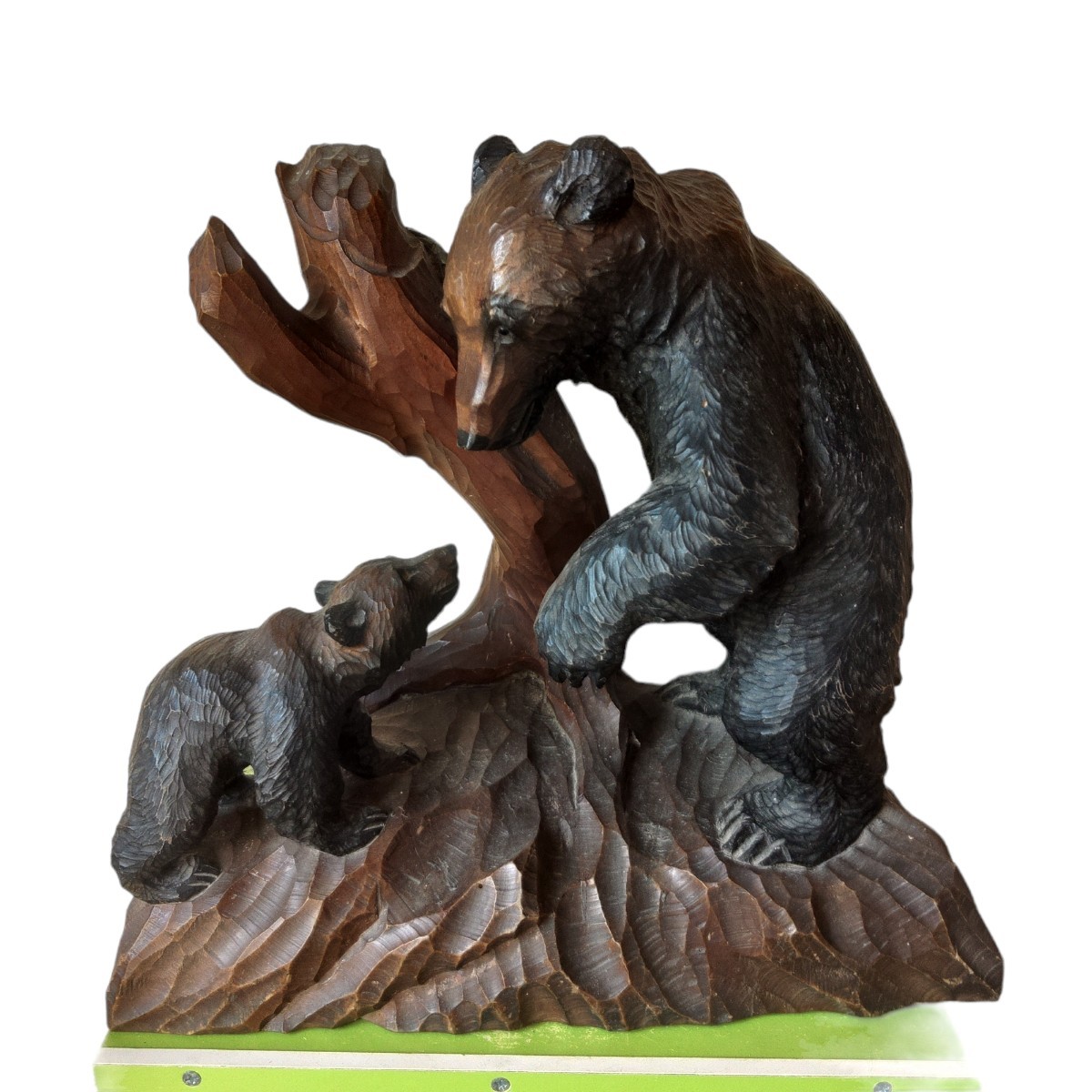 北海道熊の親子の木彫り置物堀井清司| JChere雅虎拍卖代购