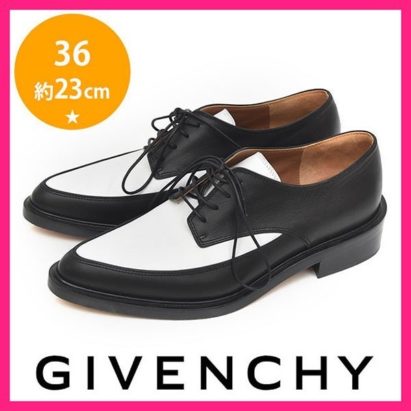 ほぼ新品 ジバンシー/ジバンシィ GIVENCHY オックスフォードシューズ ローファー 革靴 ブラック×ホワイト 黒 白 36(約23cm) sh22-8044