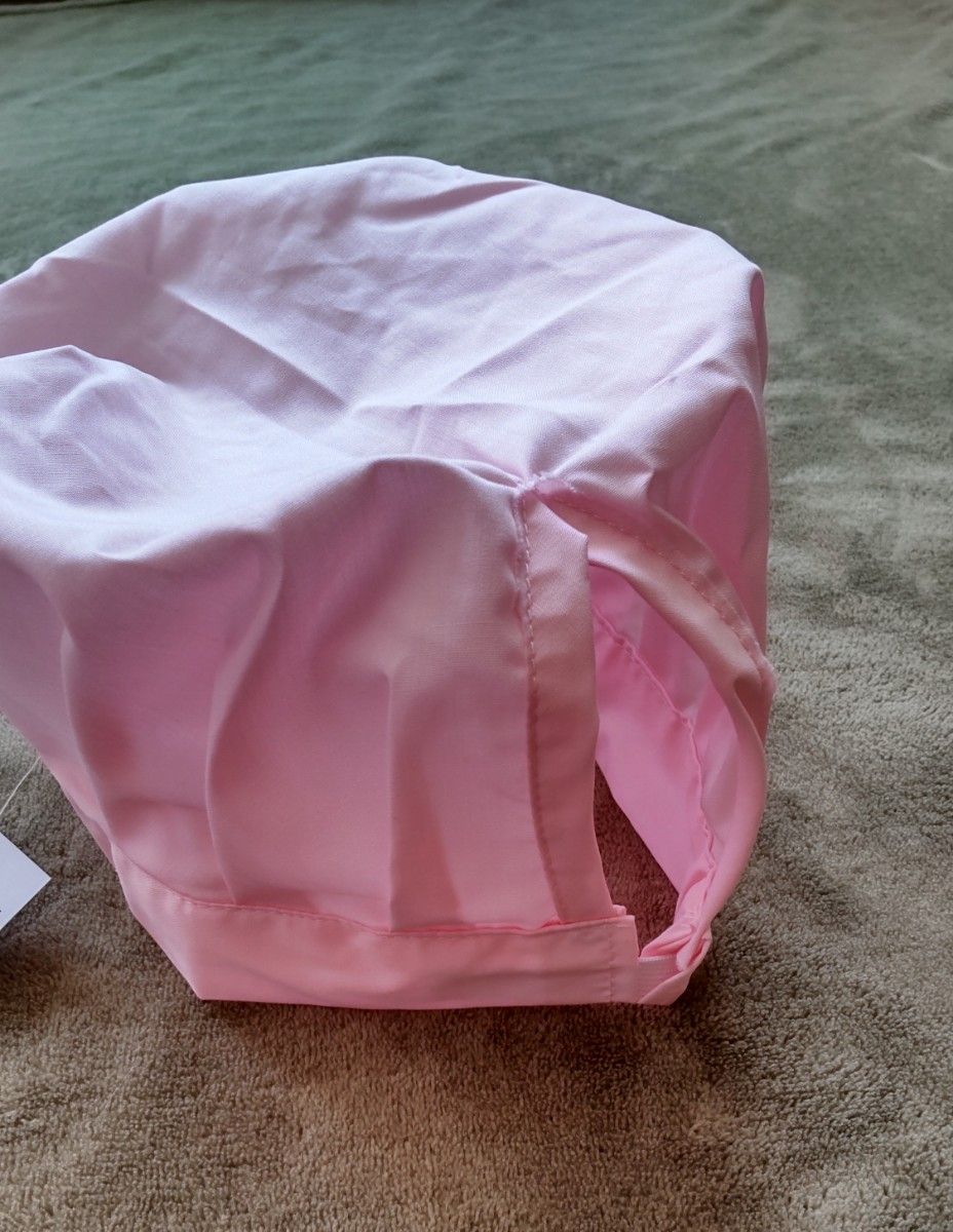 サイズ150cm かっぽうぎ&帽子 ピンク キッズ 女児 エプロン キャップ 学校給食 家庭科 新品