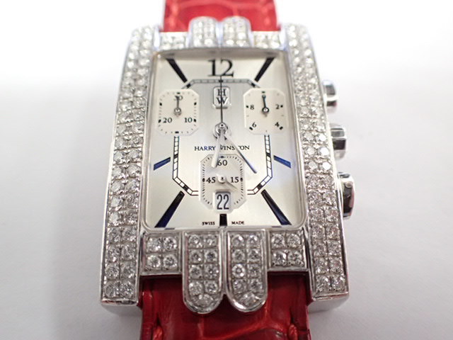 HW ハリーウィンストン アベニュー 310UCQW K18WG クロノグラフ ダイヤベゼル クオーツ 腕時計の画像3