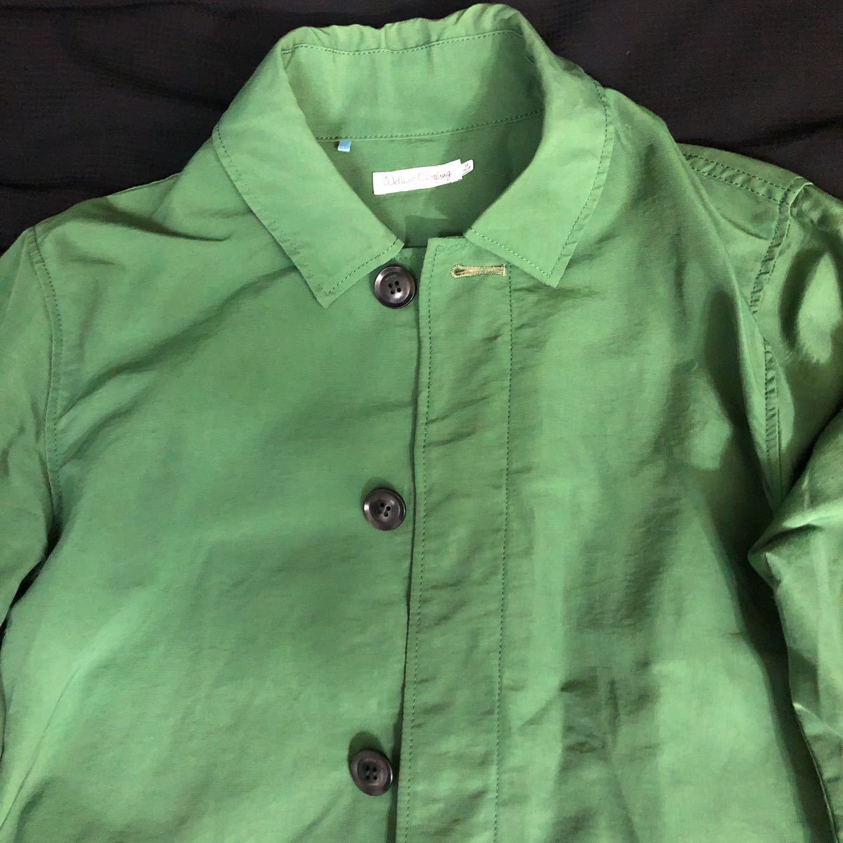 deluxe clothing デラックス クロージング ステンカラー コート M グリーン 緑 送料無料の画像2