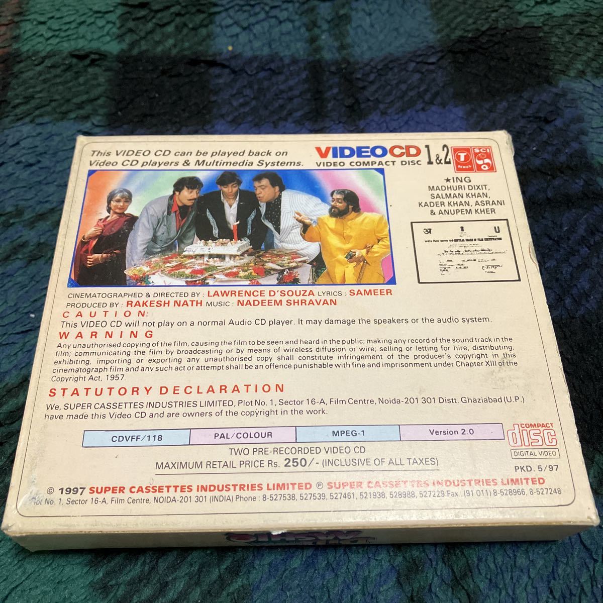  Индия фильм [DIL TERA AASHIQ]VCD2 листов комплект, нераспечатанный 
