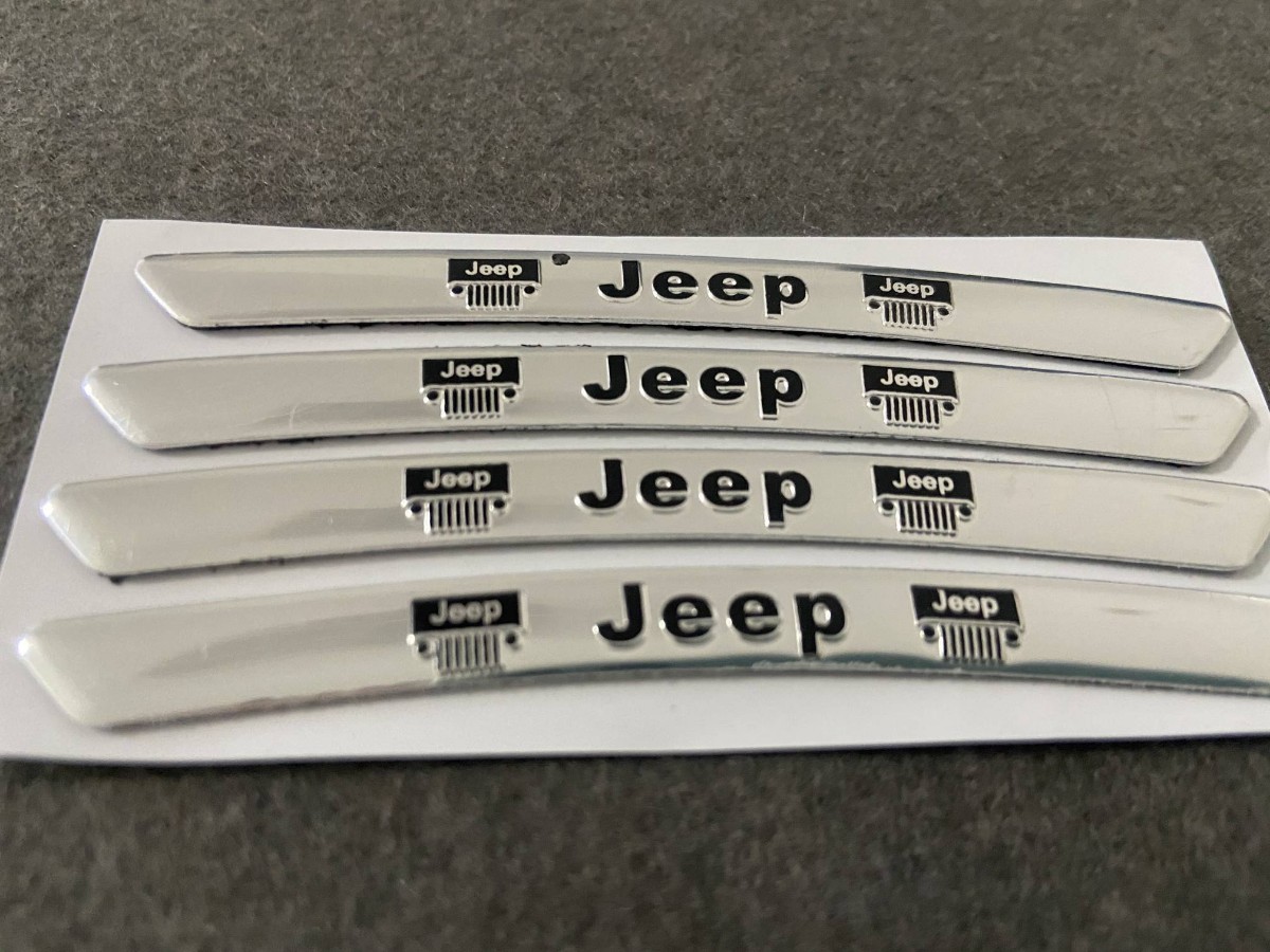 ★ジープ JEEP★64★ ホイールリムステッカー 装飾バッジデカールスタイリング 傷を隠す 4枚セット 90ｍｍ アルミ 車用_画像2