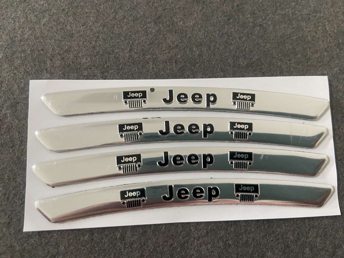 ★ジープ JEEP★64★ ホイールリムステッカー 装飾バッジデカールスタイリング 傷を隠す 4枚セット 90ｍｍ アルミ 車用_画像1