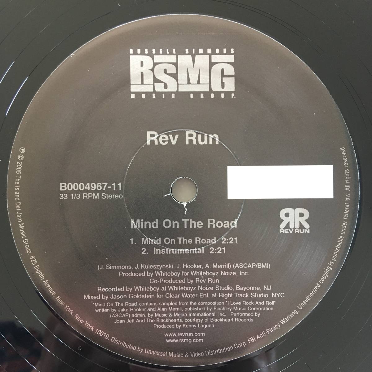 Rev Run / Mind On The Road　[Russell Simmons Music Group - B0004967-11]_画像2