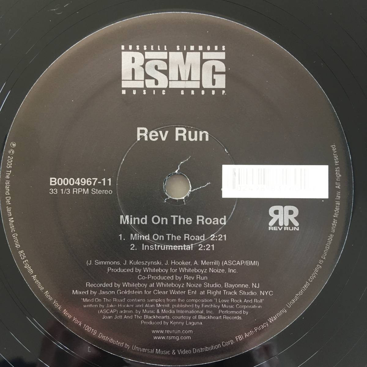 Rev Run / Mind On The Road　[Russell Simmons Music Group - B0004967-11]_画像1