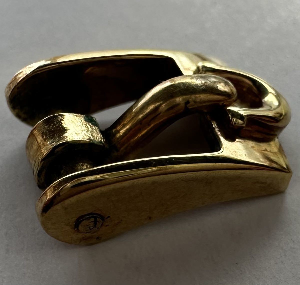 オメガ 6mm 尾錠 OMEGA 金色 GOLD vintage buckle PLAQUE G SWISS バックル ゆ-10の画像4