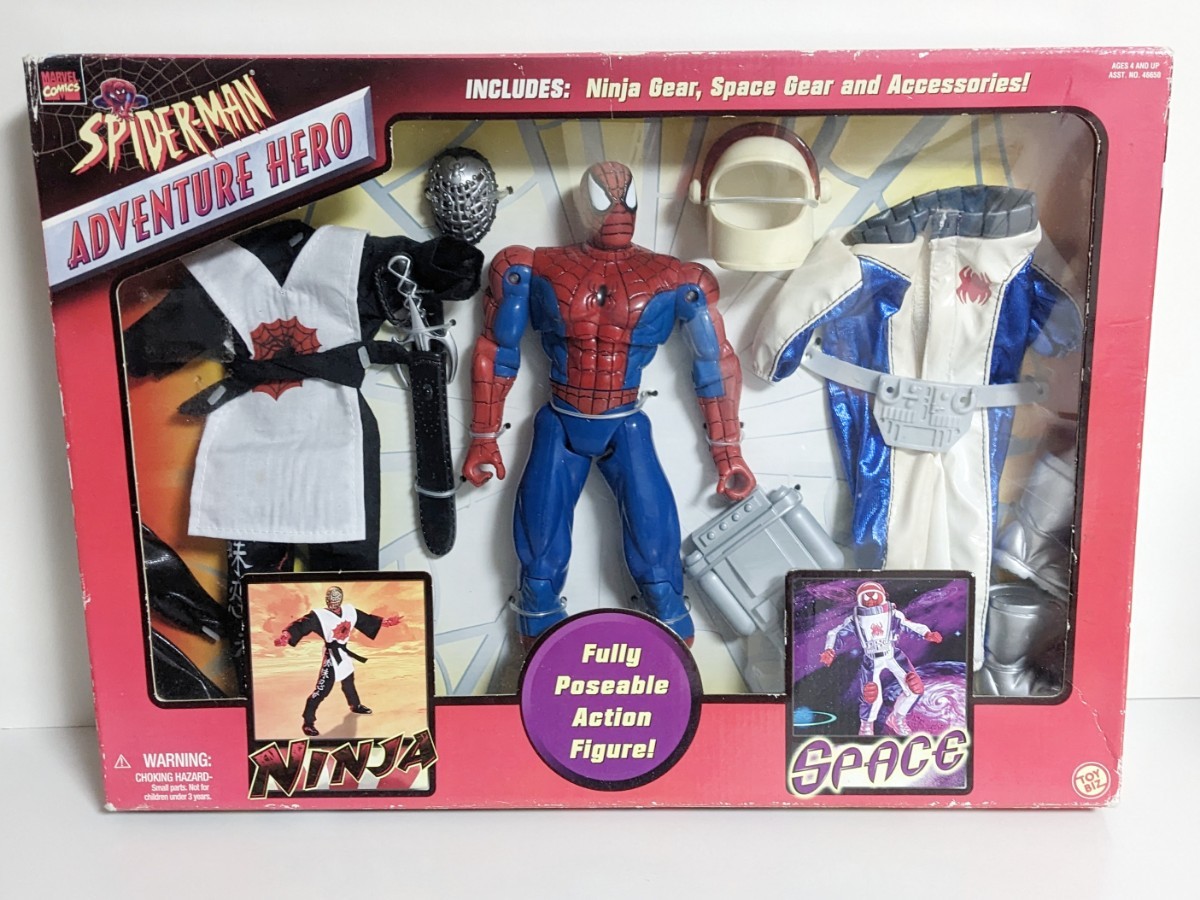 TOYBIZ スパイダーマンアドベンチャーヒーロー 忍者＆スペース フィギュア 希少_画像1