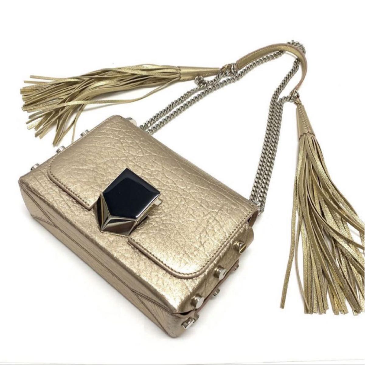 JIMMY CHOO ジミーチュウ チェーンショルダー ピンクゴールド