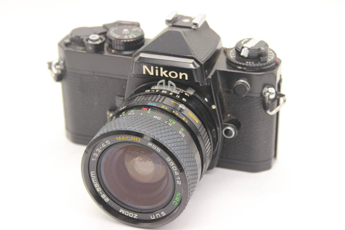 【訳あり品】 ニコン Nikon FE ブラックボディ Sun Zoom Macro NRC 28-55mm F3.3-4.5 ボディレンズセット C4729_画像1