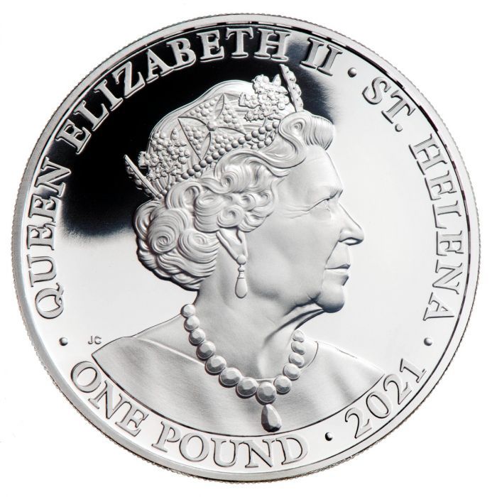 2022年セントヘレナ 女王の美徳(勝利) 純銀1オンス銀貨 保証書付き-