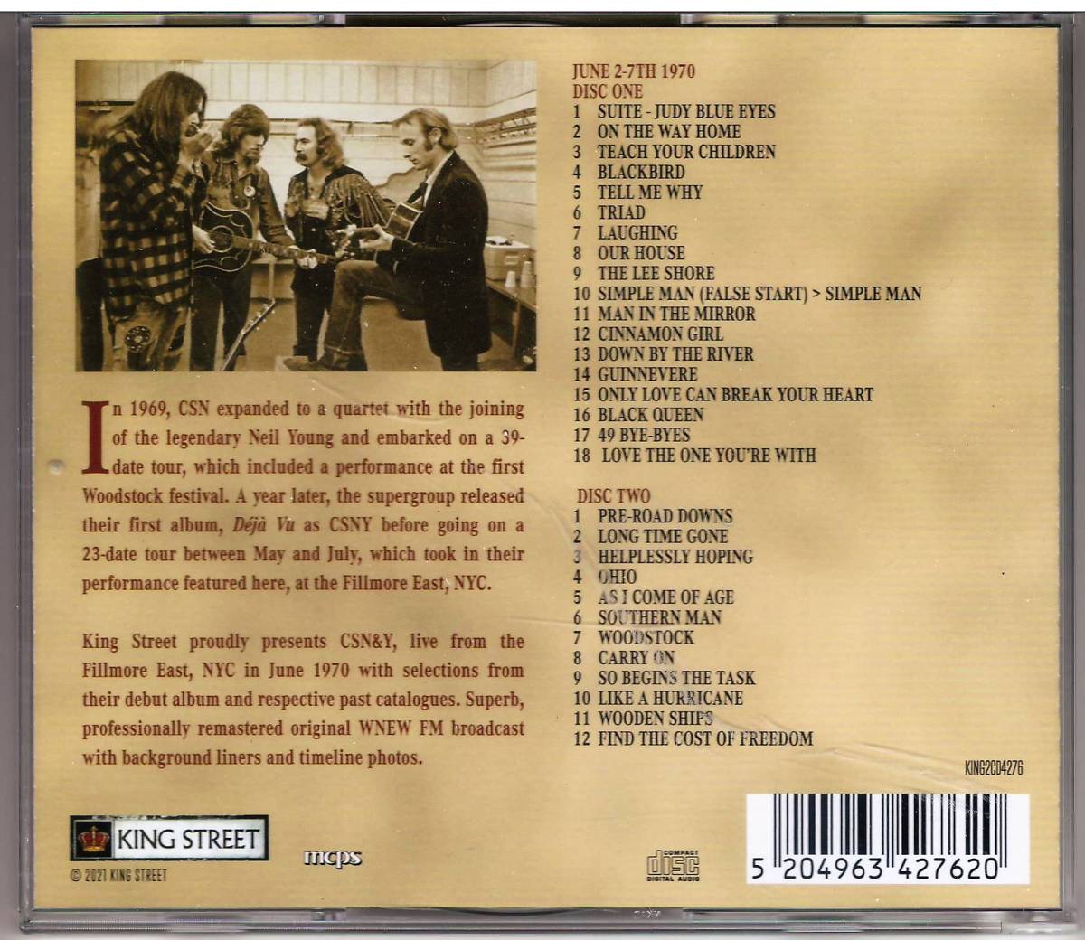 Crosby, Stills, Nash & Young「Live at Fillmore East」2CD 送料込_画像2