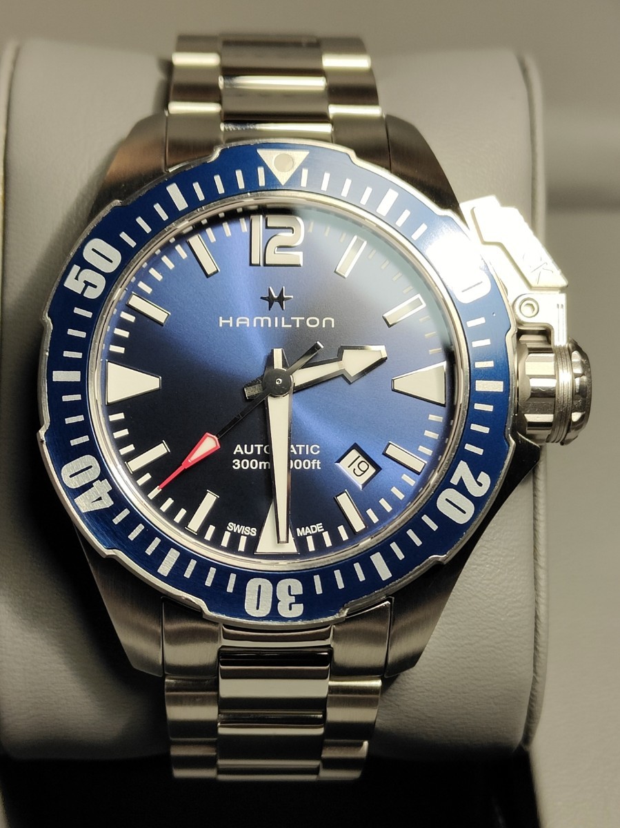 送料無料 美品 2022年購入 Hamilton khaki NAVY OPENWATER Auto