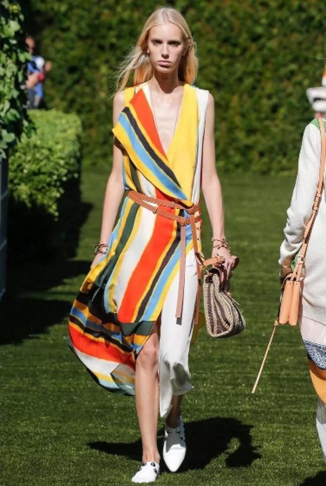 定価10万円 新品タグ付き Tory Burch ストライプ ベルト付きワンピース