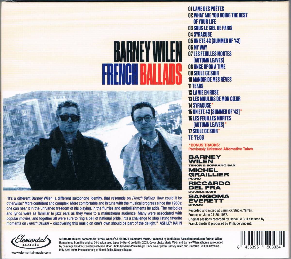 Newly Remastered◆ワンホーン★バルネ・ウィランBarney Wilen/French Ballads+4の画像2