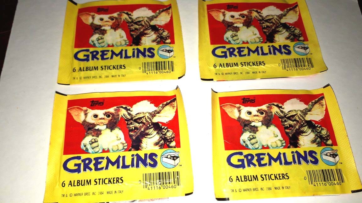 グレムリン　ステッカーカード　4パックセット　1984年製　_画像1