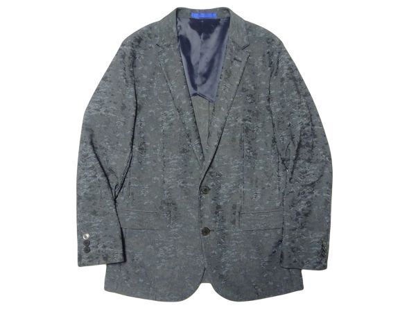 ★良品♪ランバンオンブルー★総柄2Bテーラードジャケット48/黒LANVIN en Bleuメンズスーツブレザーシャツ春物秋物ブルゾンジャンパー_画像1