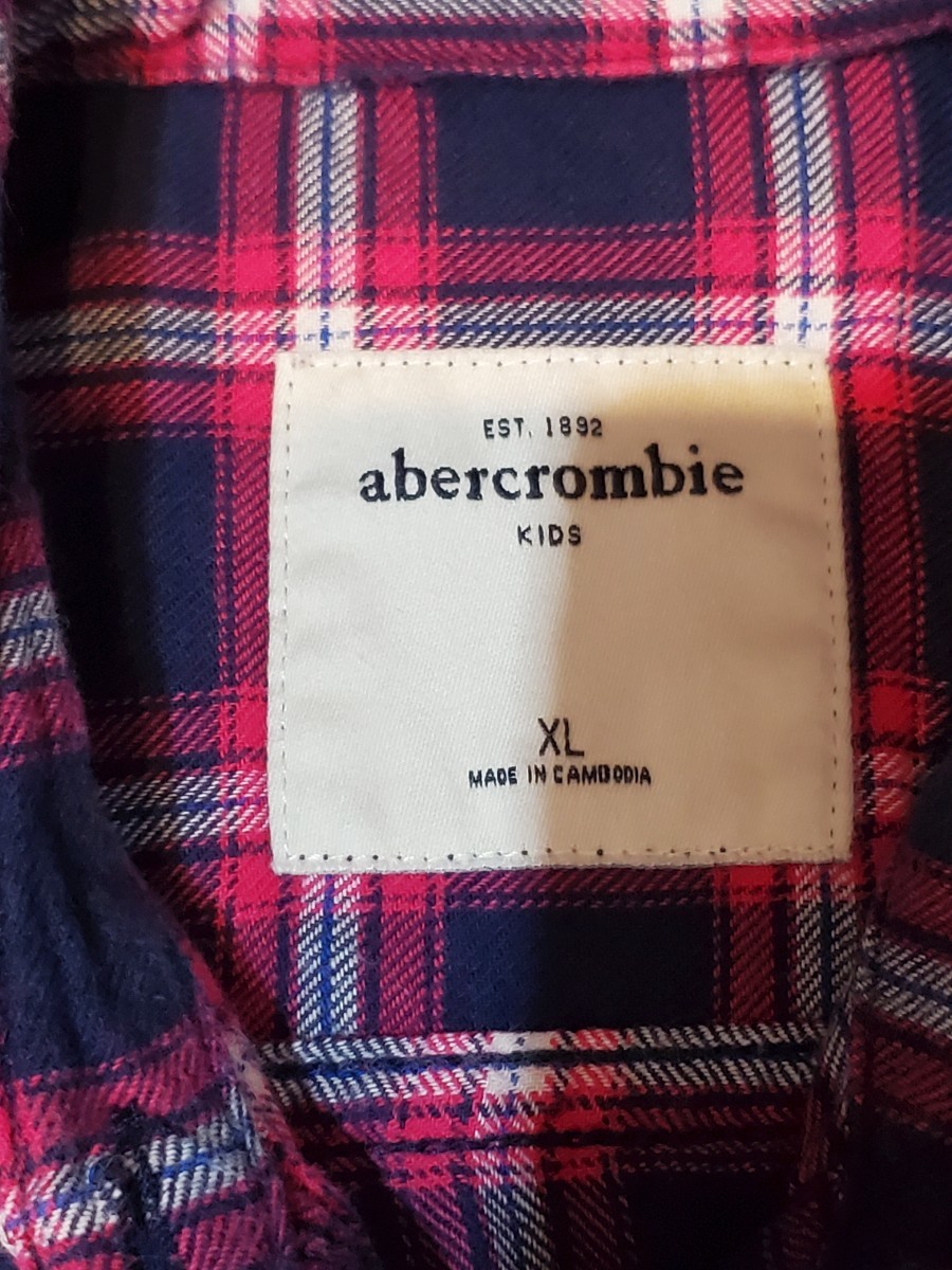 Abercrombie&Fitch KIDS 長袖シャツ ネルシャツ チェックシャツ サイズXL【中古品】_画像2