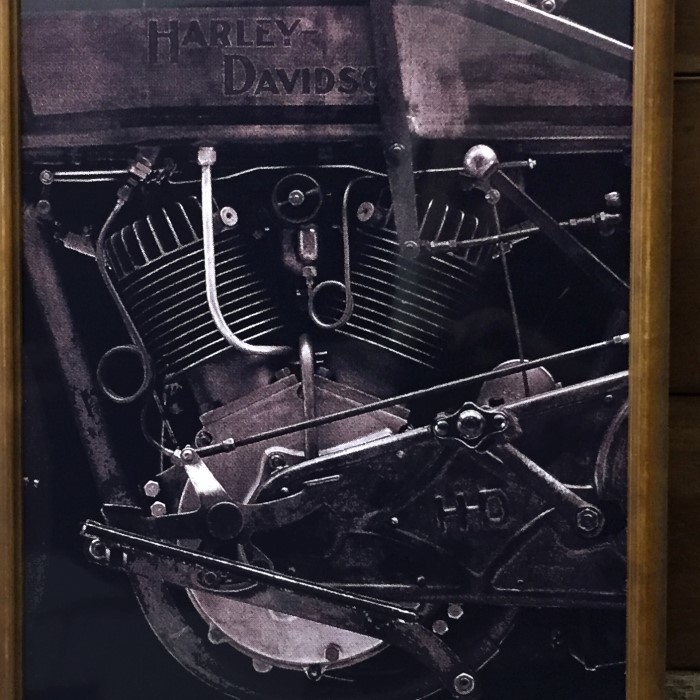 希少 ヴィンテージハーレー エンジンポスター B4額付き ◆ 旧車 HARLEY 4-46_画像2