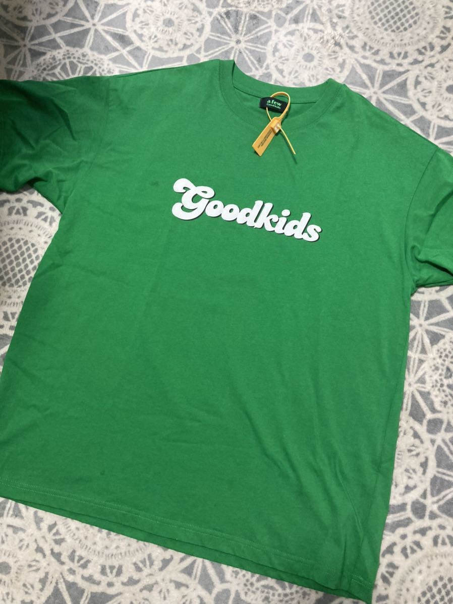 a few good kids AFGK バックラインストーン　グリーンTシャツ_画像1