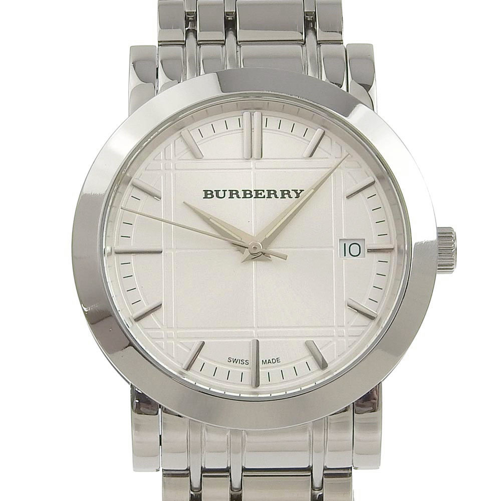 代引き不可】 BURBERRY バーバリー シルバー文字盤【I130223038】中古