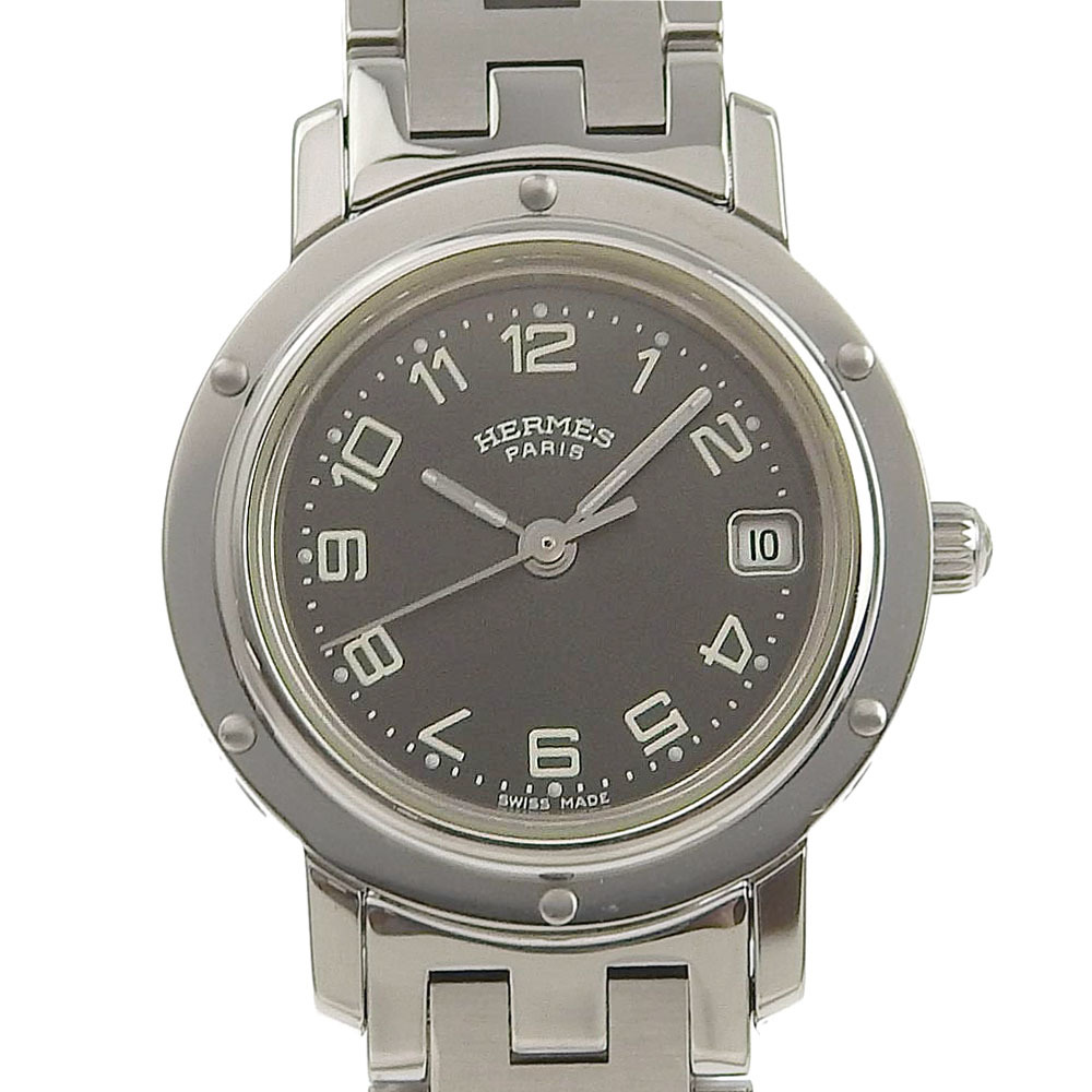 HERMES エルメス クリッパー CL4.210 腕時計 SS クオーツ アナログ表示