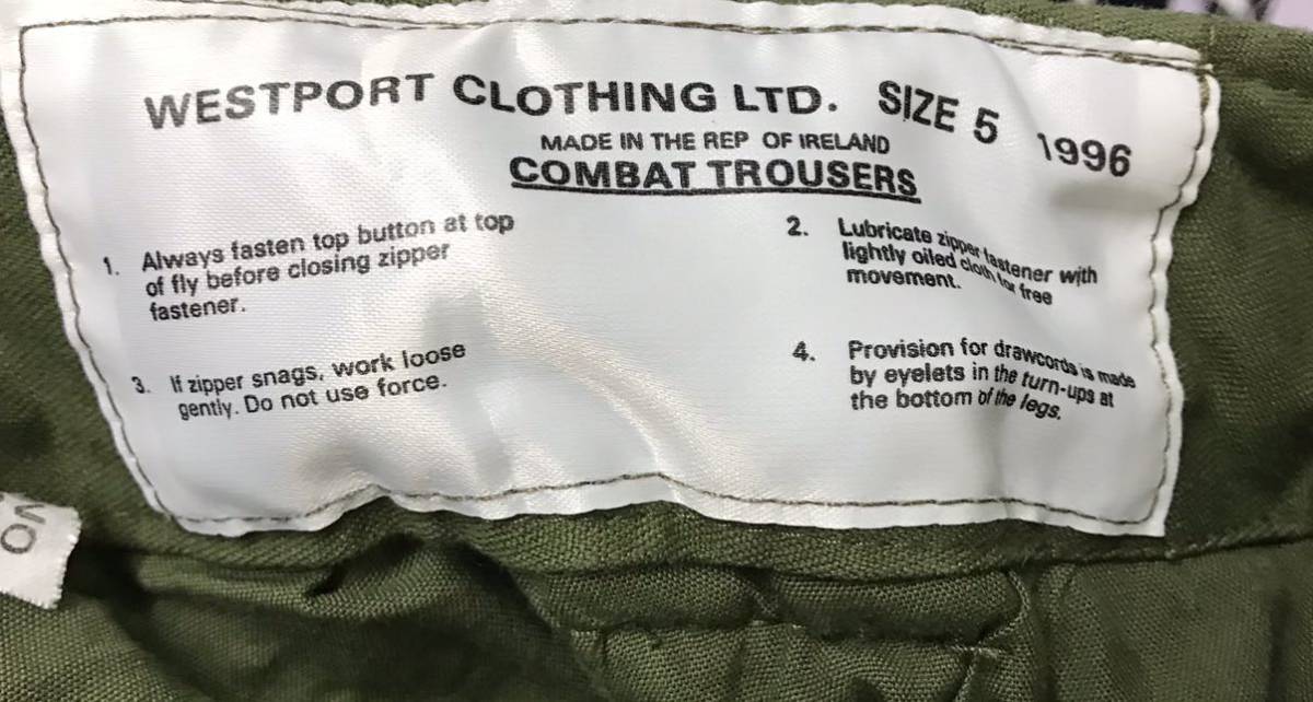 貴重 良品 90s アイルランド軍 実物 P60 コンバットパンツ 1960 貴重 良品 90s アイルランド軍 実物 P60 コンバットパンツ 1960