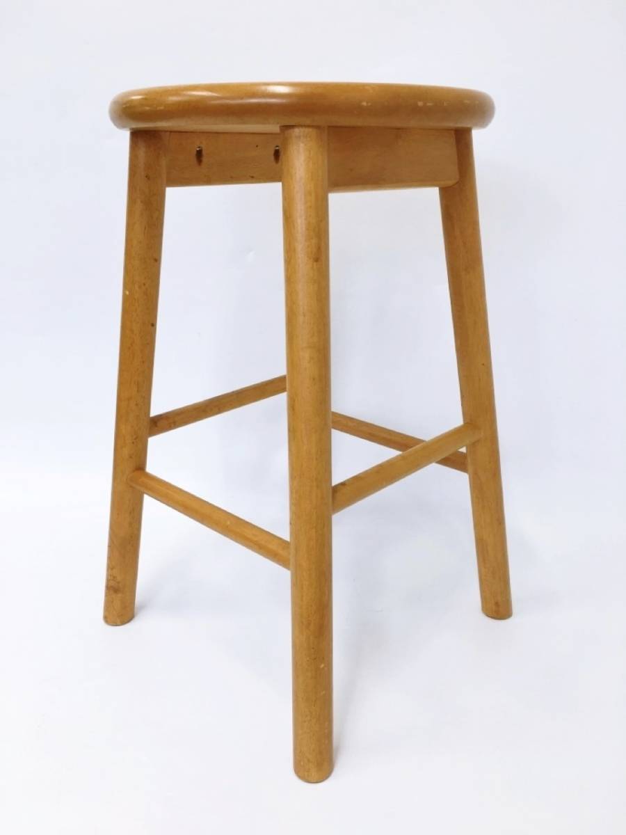 木製スツール スツール 木製椅子 木製 椅子 イス 丸形 家具 レトロ 丸椅子 チェア アンティーク 置き台 花台_画像3