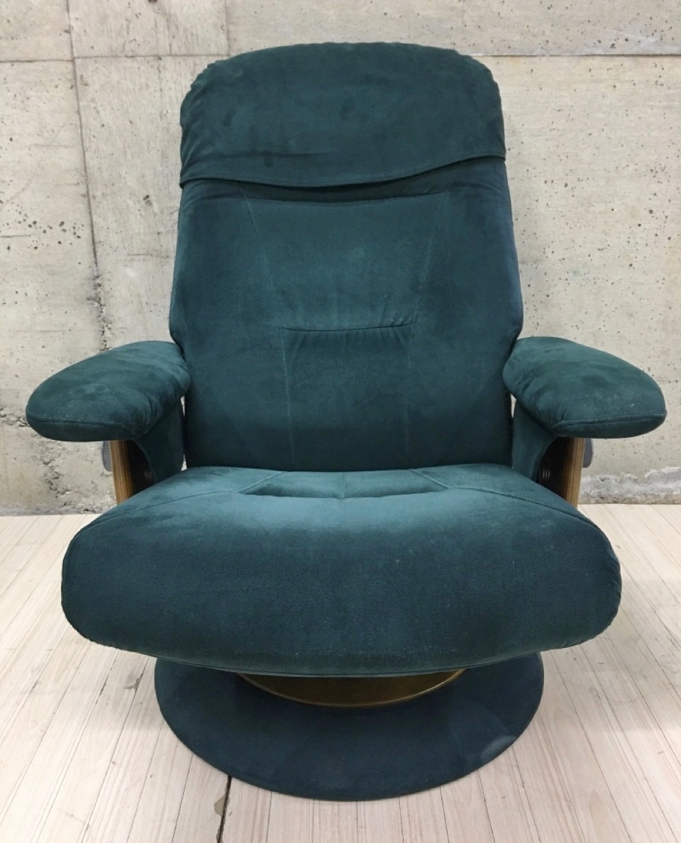 B カリモク Karimoku 回転式 ソファ リクライニングソファ 緑 グリーン イス 椅子 チェア 一人掛けソファ 一人掛け 回転椅子_画像2