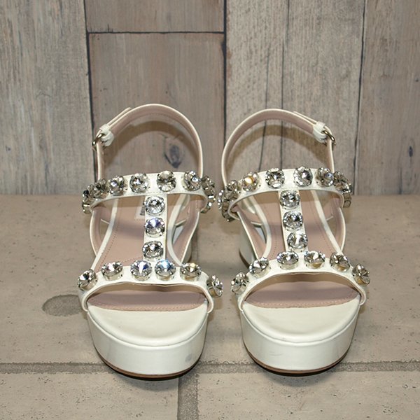 miumiu* MiuMiu * crystal attaching pa tent sandals * white 38 size * once only use beautiful goods 