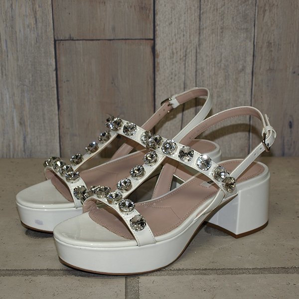 miumiu* MiuMiu * crystal attaching pa tent sandals * white 38 size * once only use beautiful goods 