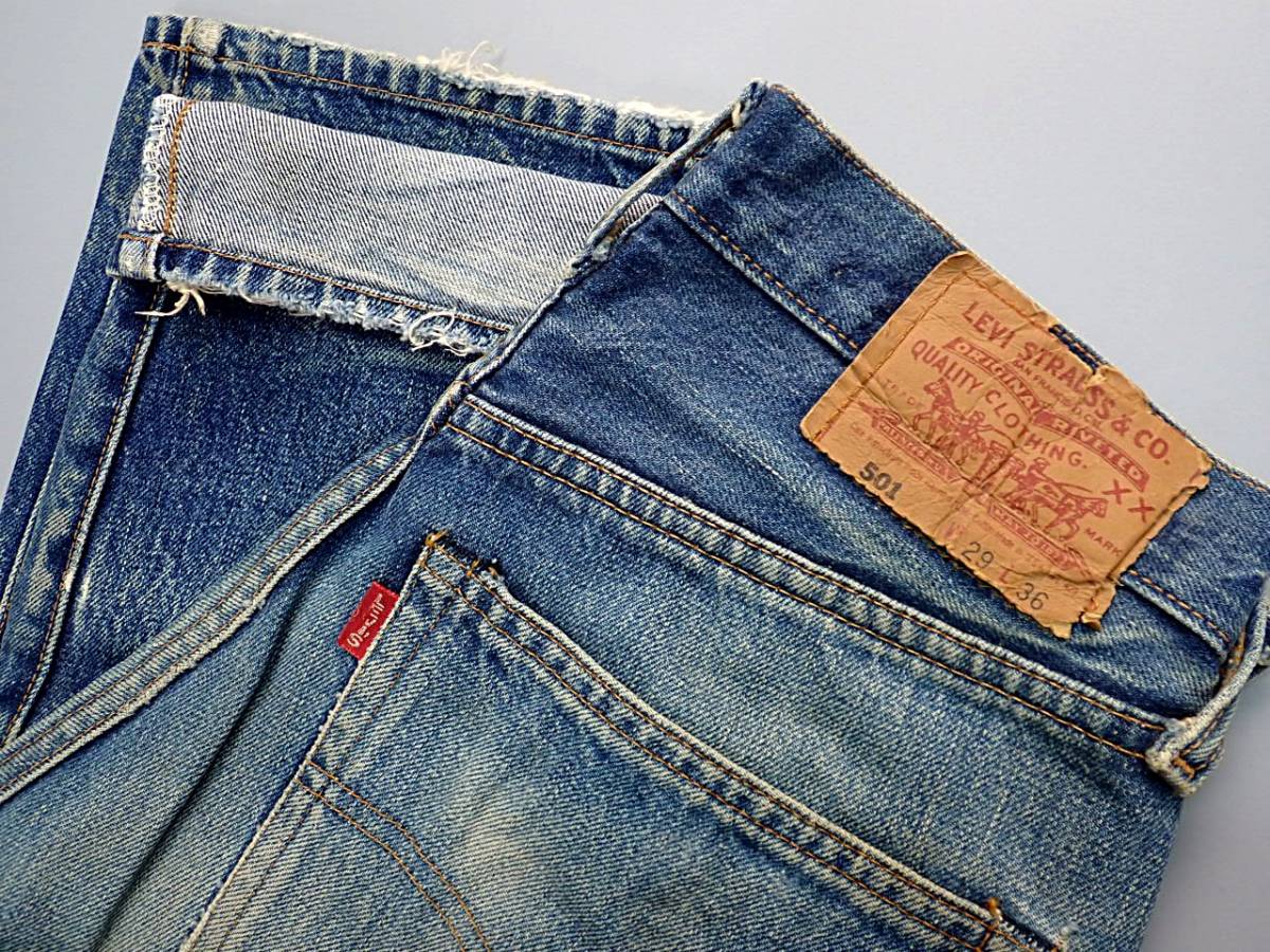 高級品市場 501 リーバイス Levis W29 ダメージ シングル 紙 紙パッチ