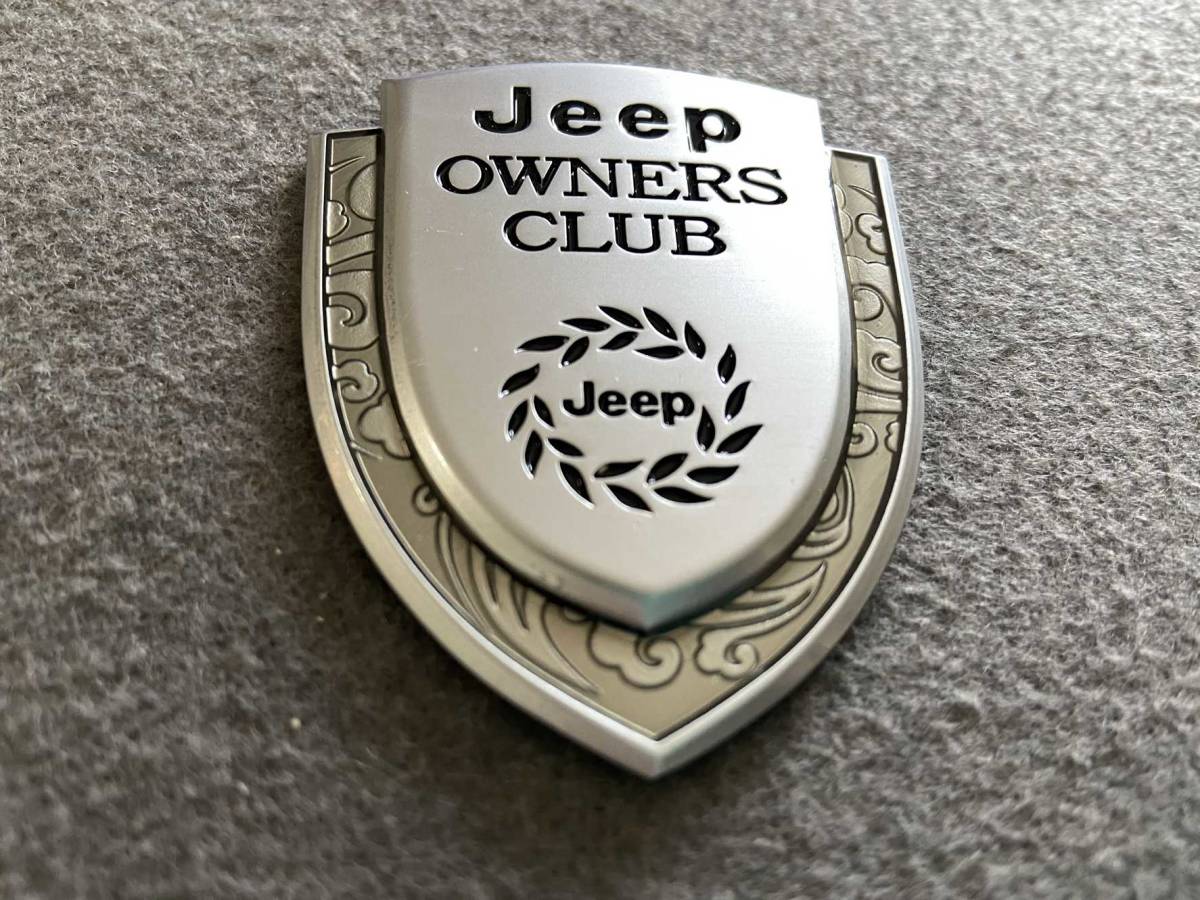 ジープ JEEP メタルカーエンブレム 車用デカール 飾り 金属ステッカー シール バッジ ドレスアップ 1個 シルバー 38番 