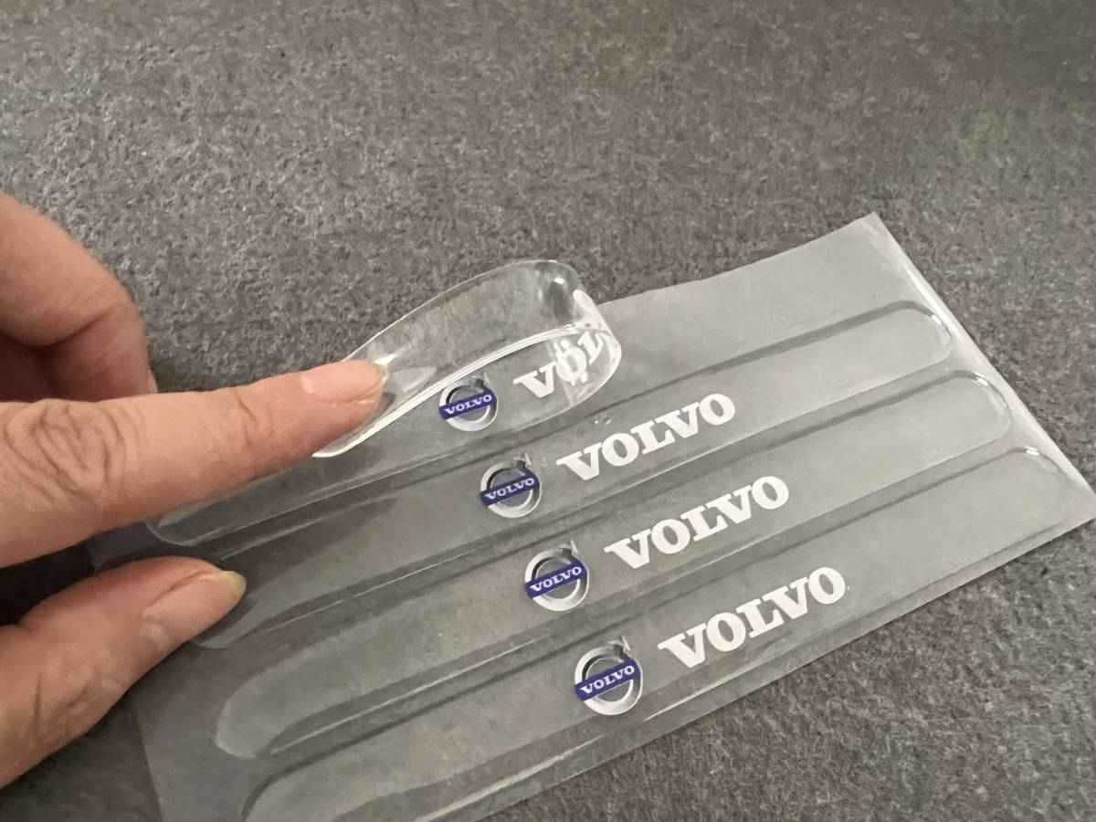 ボルボ VOLVO 車用ドアハンドルプロテクター 8枚セット 透明ステッカー ブラック シール 保護フィルム カバー　20番_画像6