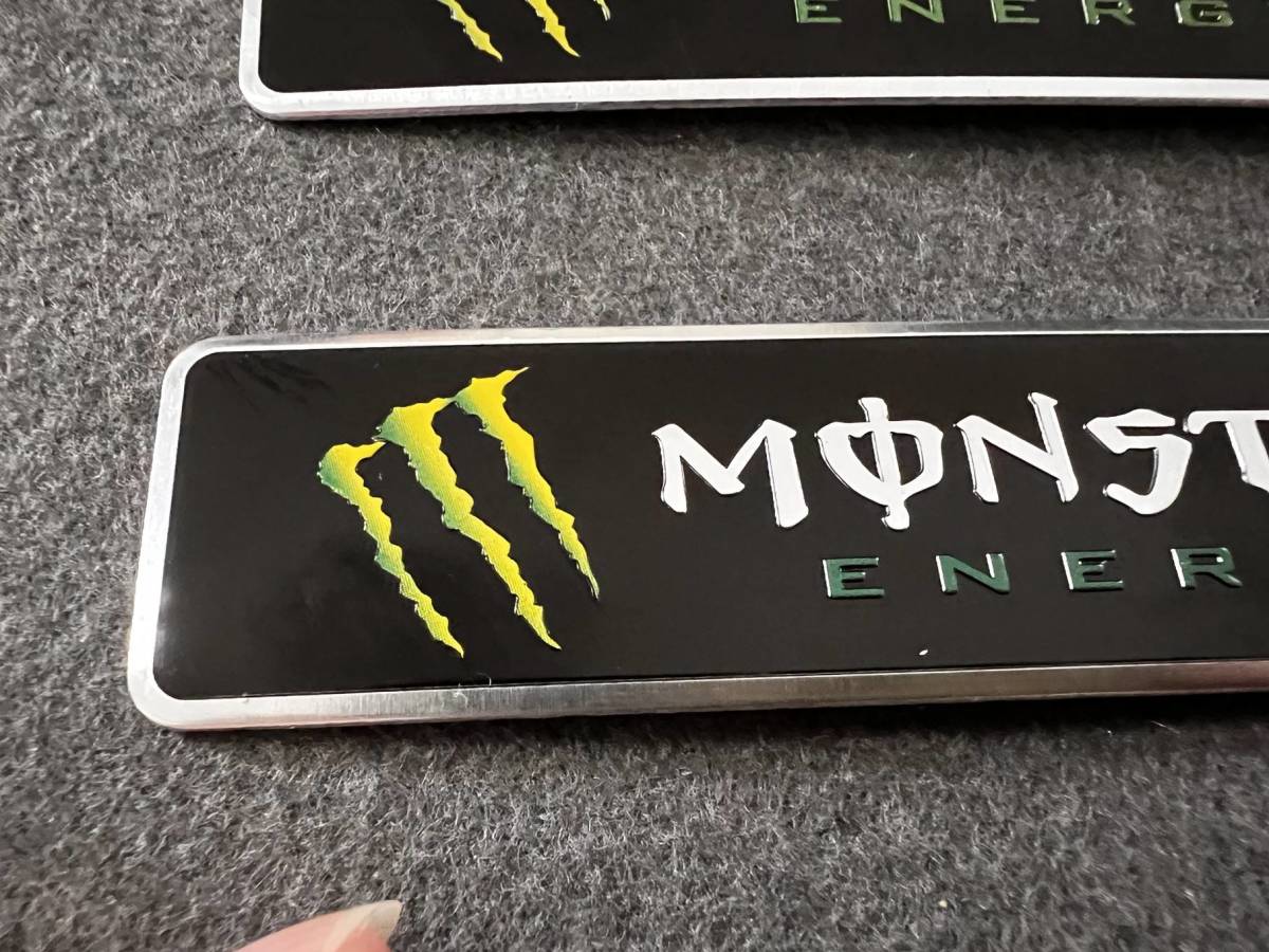 MONSTER★12*2.6CM★カーステッカー エンブレム プレート アルミ製 フェンダーバッジ シール 傷を隠す 2枚セット 559番_画像3