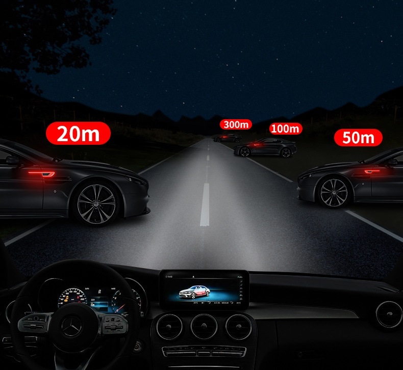 メルセデス・ベンツ AMG 車のフェンダーバンパー ストライプステッカー エンブレム 車バッジ デカール 夜間反射 光る 2枚セット ホワイト_画像3