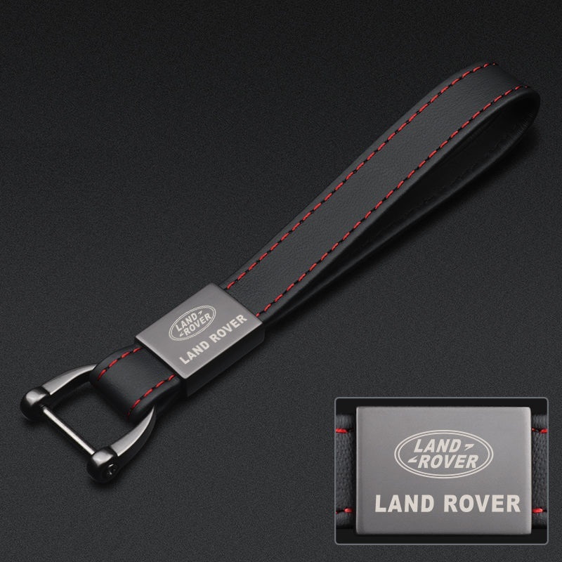 ランドローバー LANDROVER キーホルダー キーリング キーチェーン 車用 牛革製 ストラップ 薄型 軽量 鍵 ブラック メンズ レディース兼用_画像1