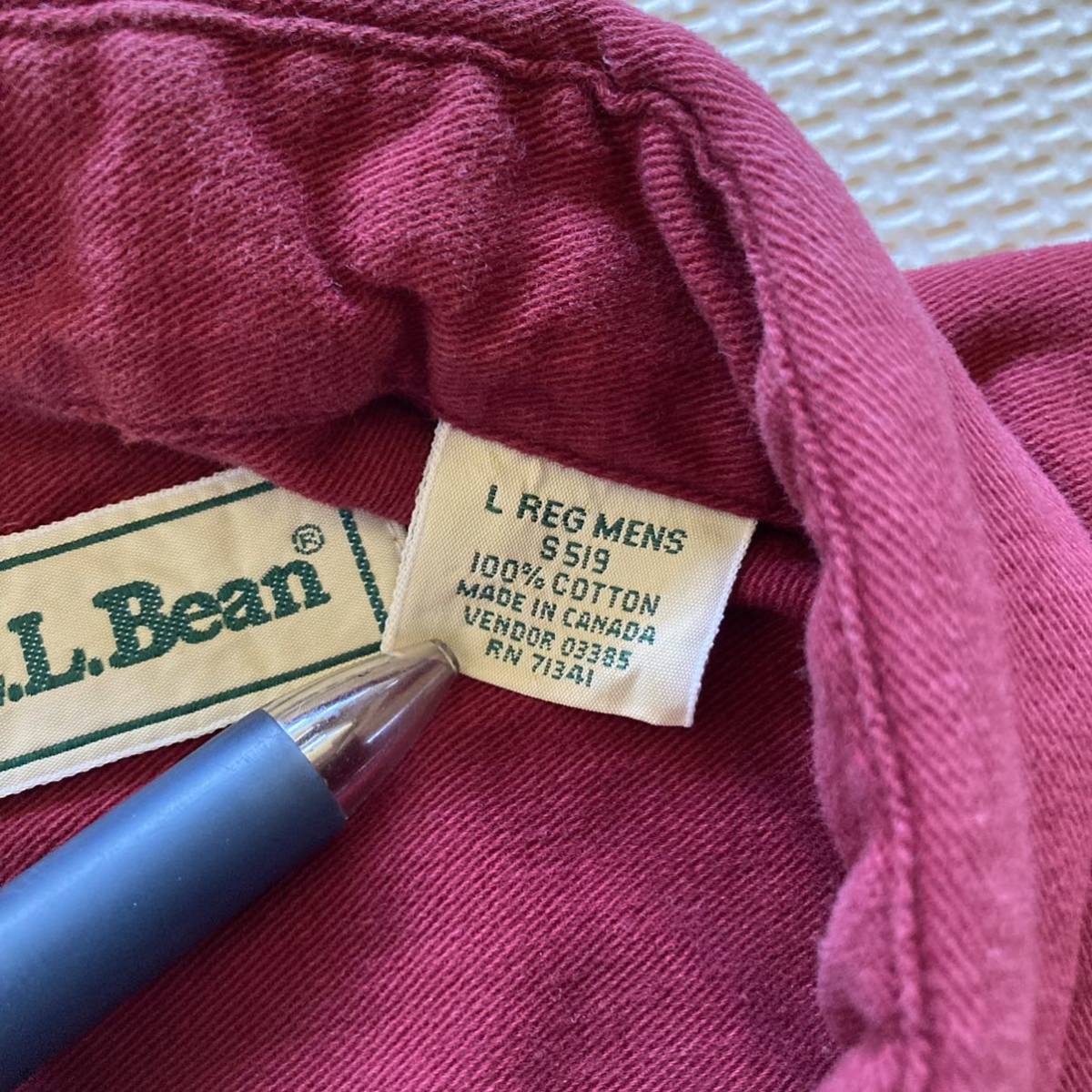 80s 90s L.L.Bean エルエルビーン ワークシャツ 長袖シャツ L_画像5