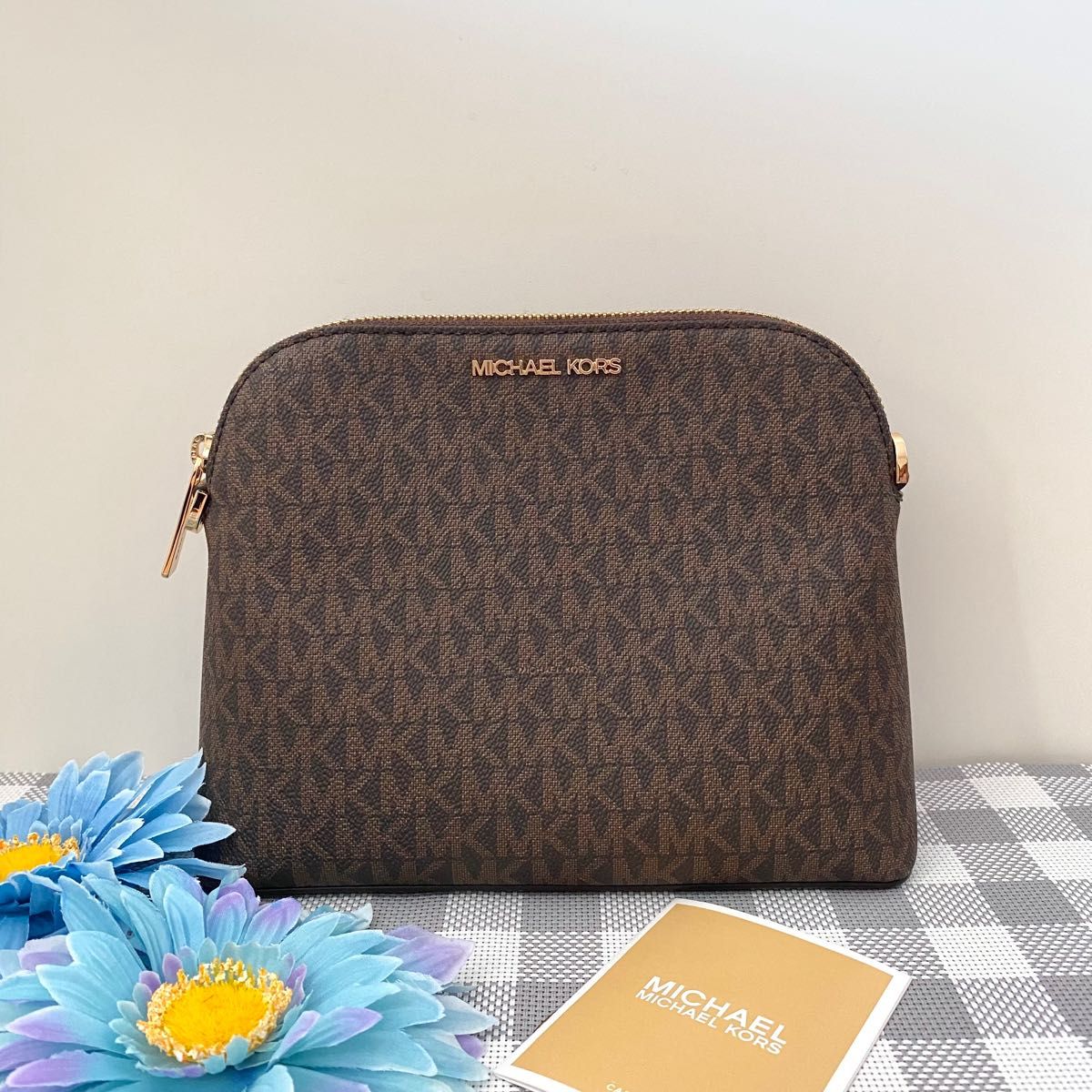 新品☆MICHAEL KORS ブラウン キャメル レザー ショルダーバッグ