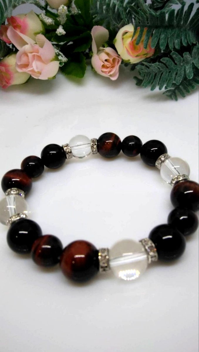  summer SALE!! natural stone 5A red Tiger I 5A onyx crystal 16. natural stone bracele Power Stone bracele 