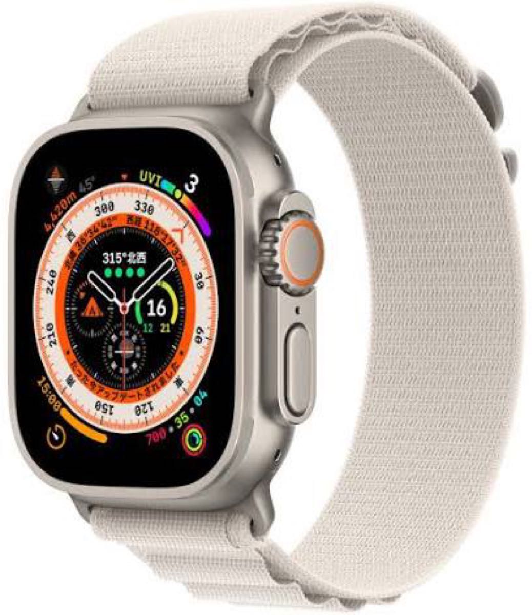【新品未開封・カラー選択可】Apple Watch Ultra 49mmチタニウムケース・スターライトアルパインループ