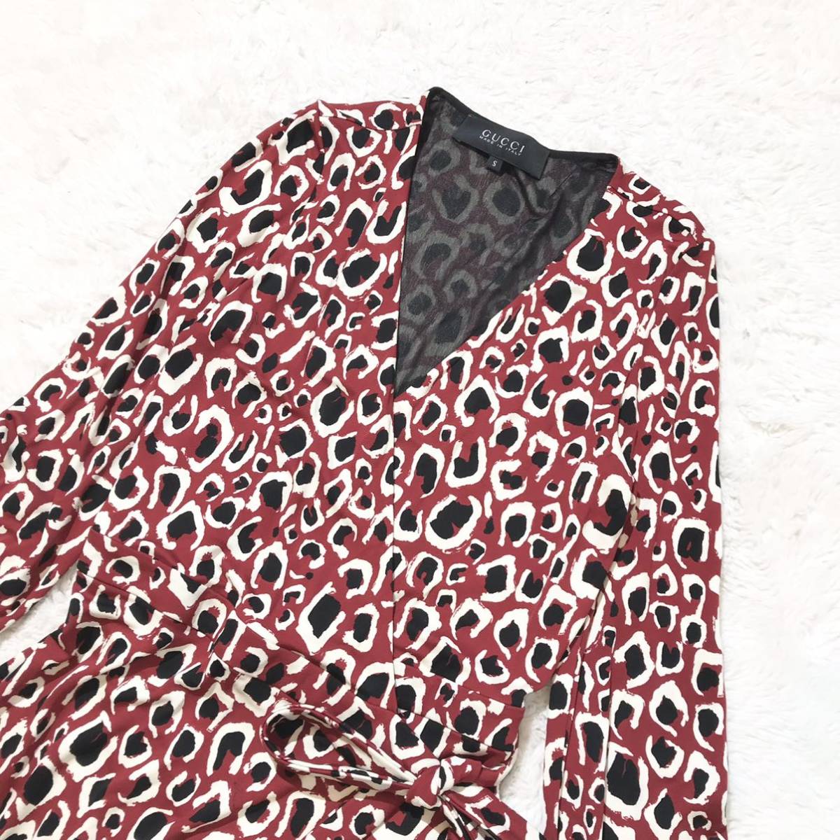 総柄☆極美品】GUCCI グッチ ロング丈ワンピース レーヨン100% S