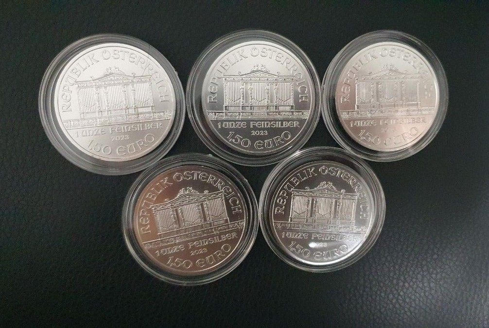 国内発送 5枚セット ウィーンフィルハーモニー管弦楽団 1オンス銀貨