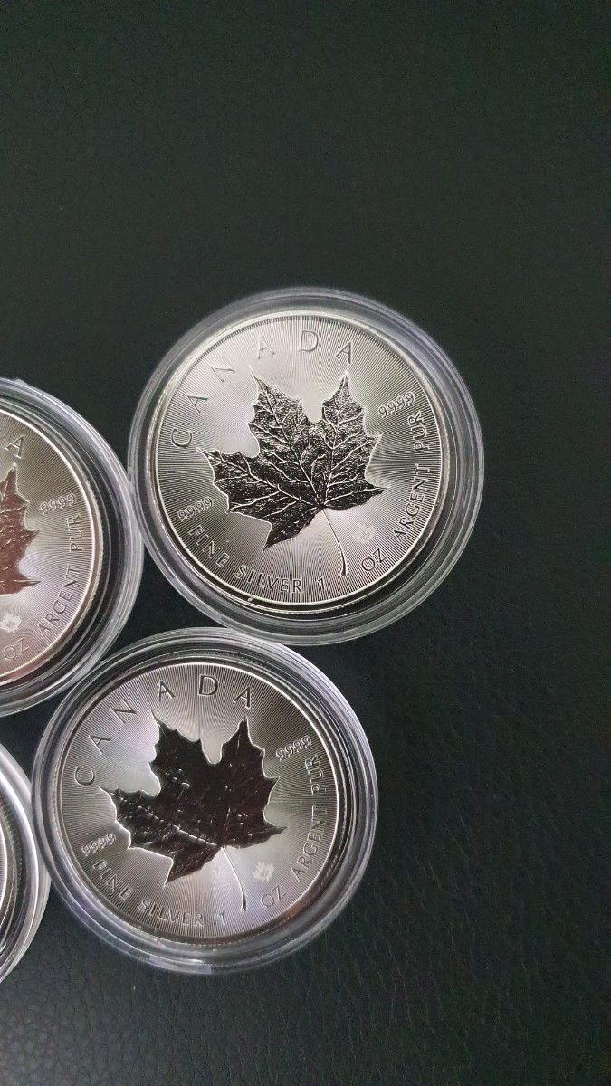 5枚セット 2023年 カナダ メイプルリーフ １オンス9999純銀 5ドル銀貨