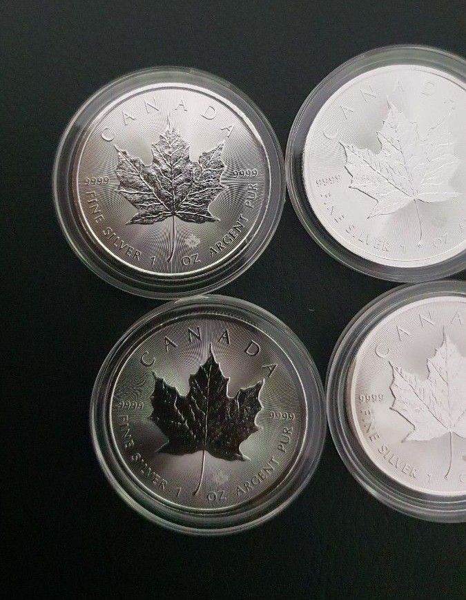 6枚 年 カナダ メイプルリーフ １オンス純銀 5ドル銀貨