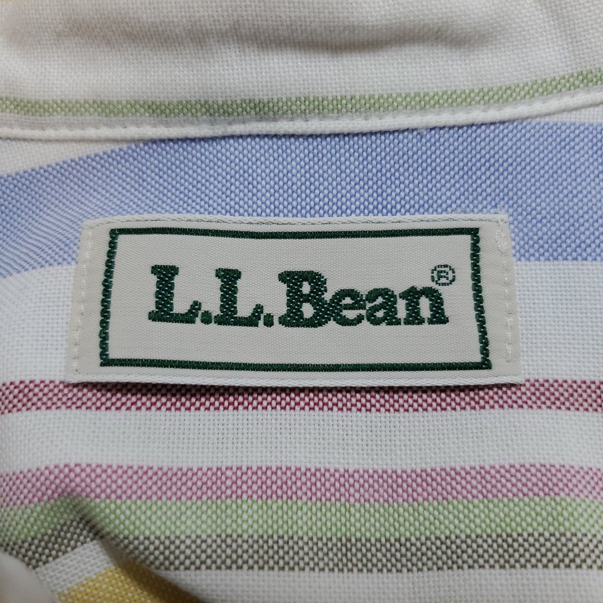 80s L.L.Bean USA製 ボタンダウンストライプシャツ マルチカラー