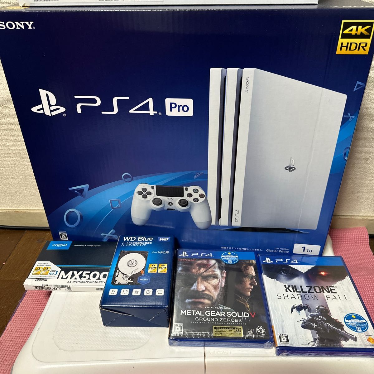 PS４Pro CUH-7000B SSD換装済み 外付けSHDD2TB 未開封ソフト２本