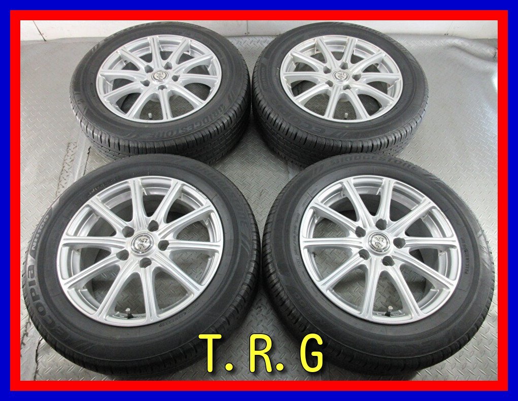 ■中古タイヤホイール■　T.R.G 16インチ 6.5J +38 5H 114.3 BRIDGESTONE ECOPIA NH100 205/60R16 92H 夏 S 激安 送料無料 J705_中古タイヤホイール４本