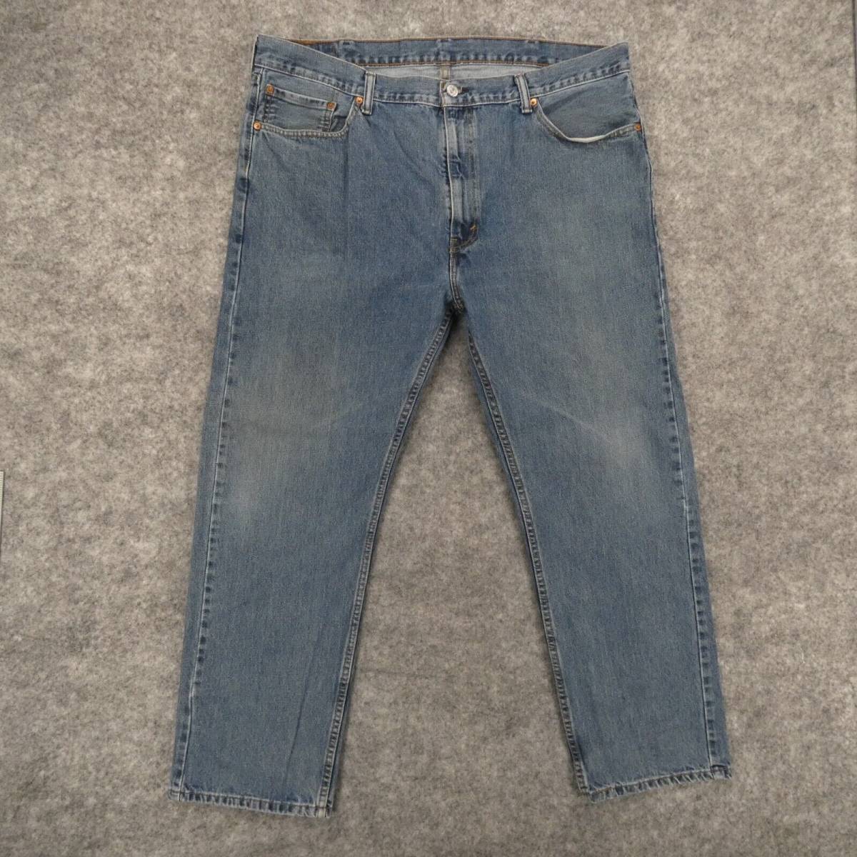 Levi's 505 Jeans Mens 42x30 Regular Straight Fit Blue Med Wash Fade 海外 即決