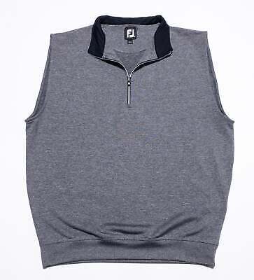FootJoy Golf Vest Men's Medium Pullover Half-Zip Heather Gray Wicking Nylon 海外 即決